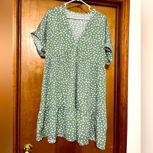 Green Speckled BabyDoll dress
